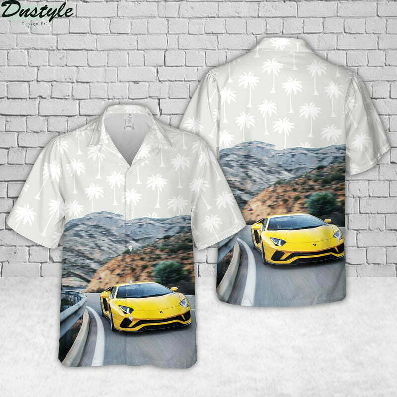 Lamborghini Aventador Gold Hawaiian Shirt