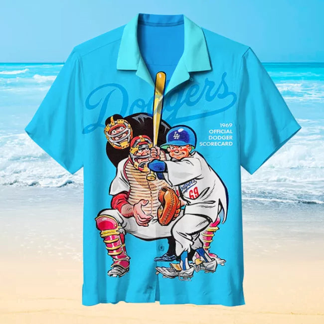 Los Angeles Dodge Hawaiian Shirt Summer Beach Outfit