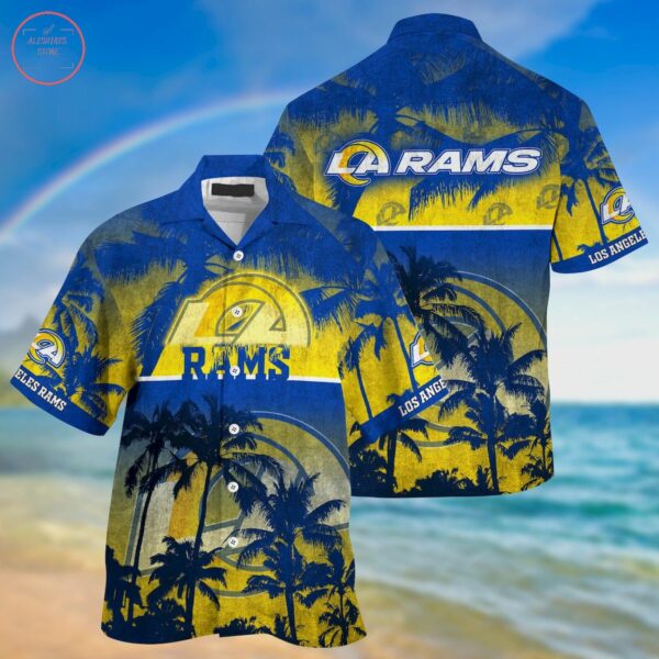 Los Angeles Rams Palm Hawaiian Shirt