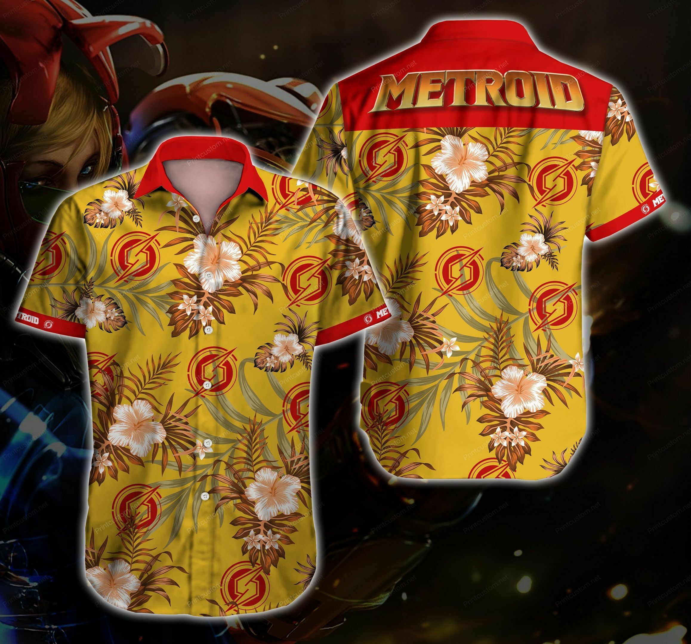 Metroid Floral Hawaiian Shirt Outfit Summer Beach