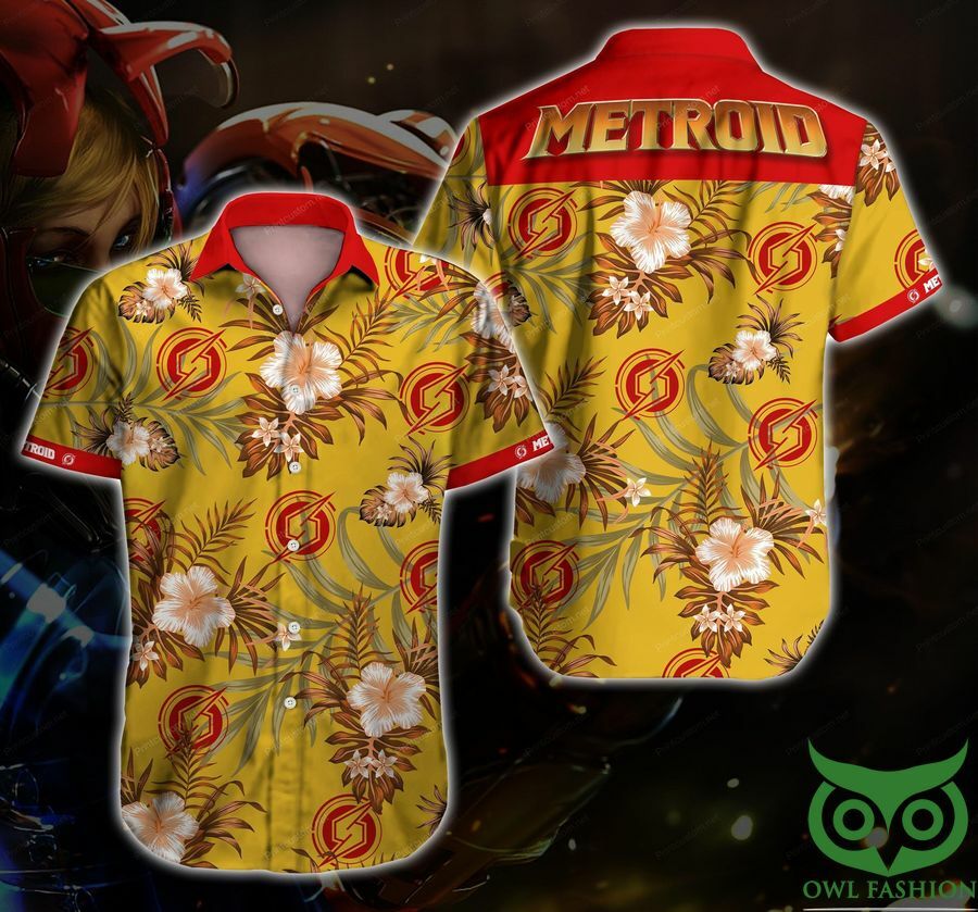 Metroid Game Red Yellow Hawaiian Shirt