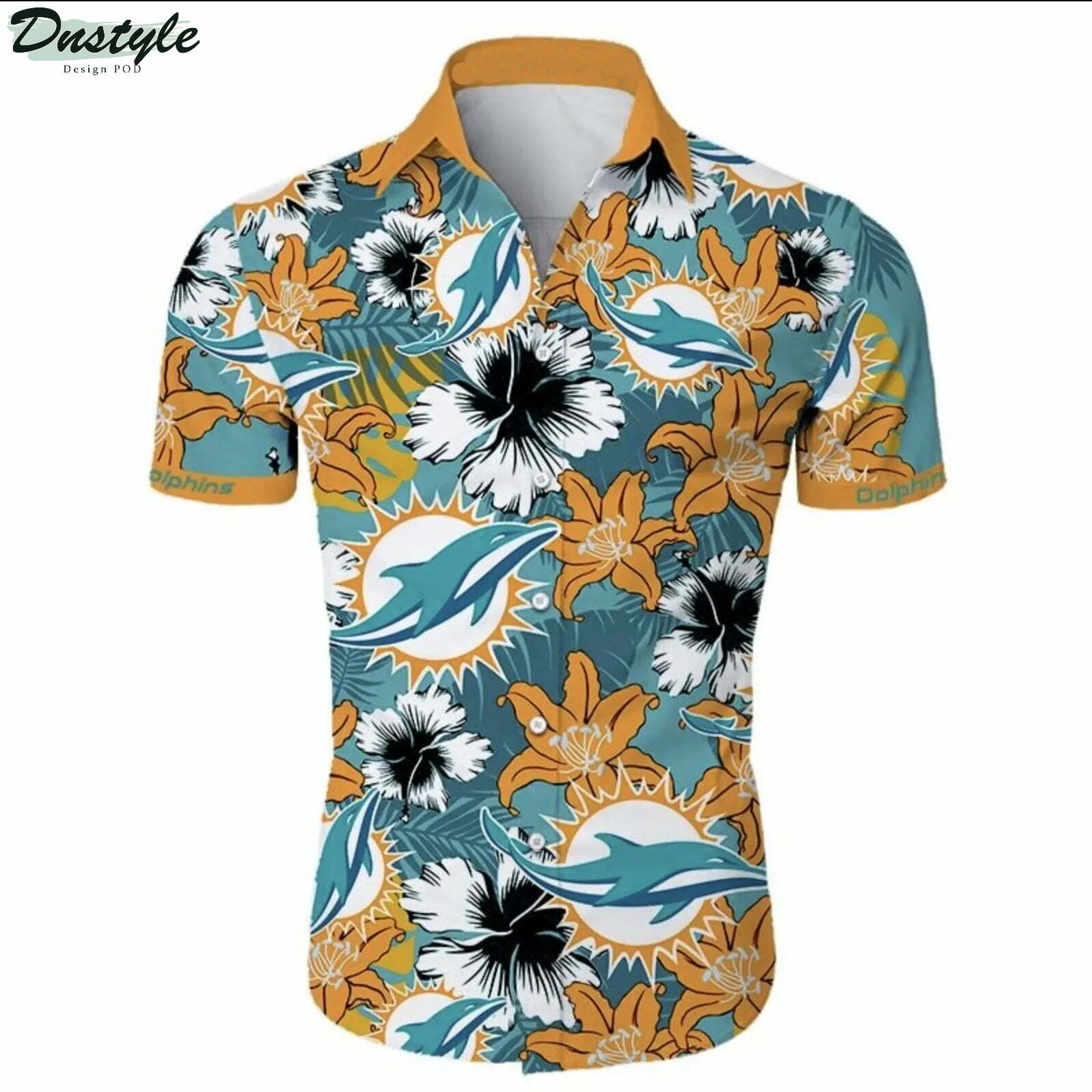 Miami Dolphins Floral Hawaiian Shirt