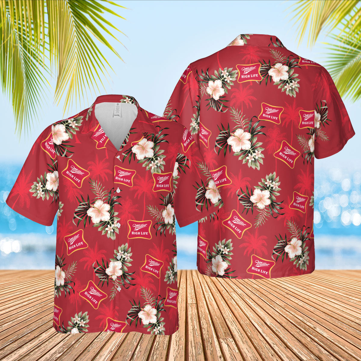 Miller High Life Beer Hawaiian Shirt