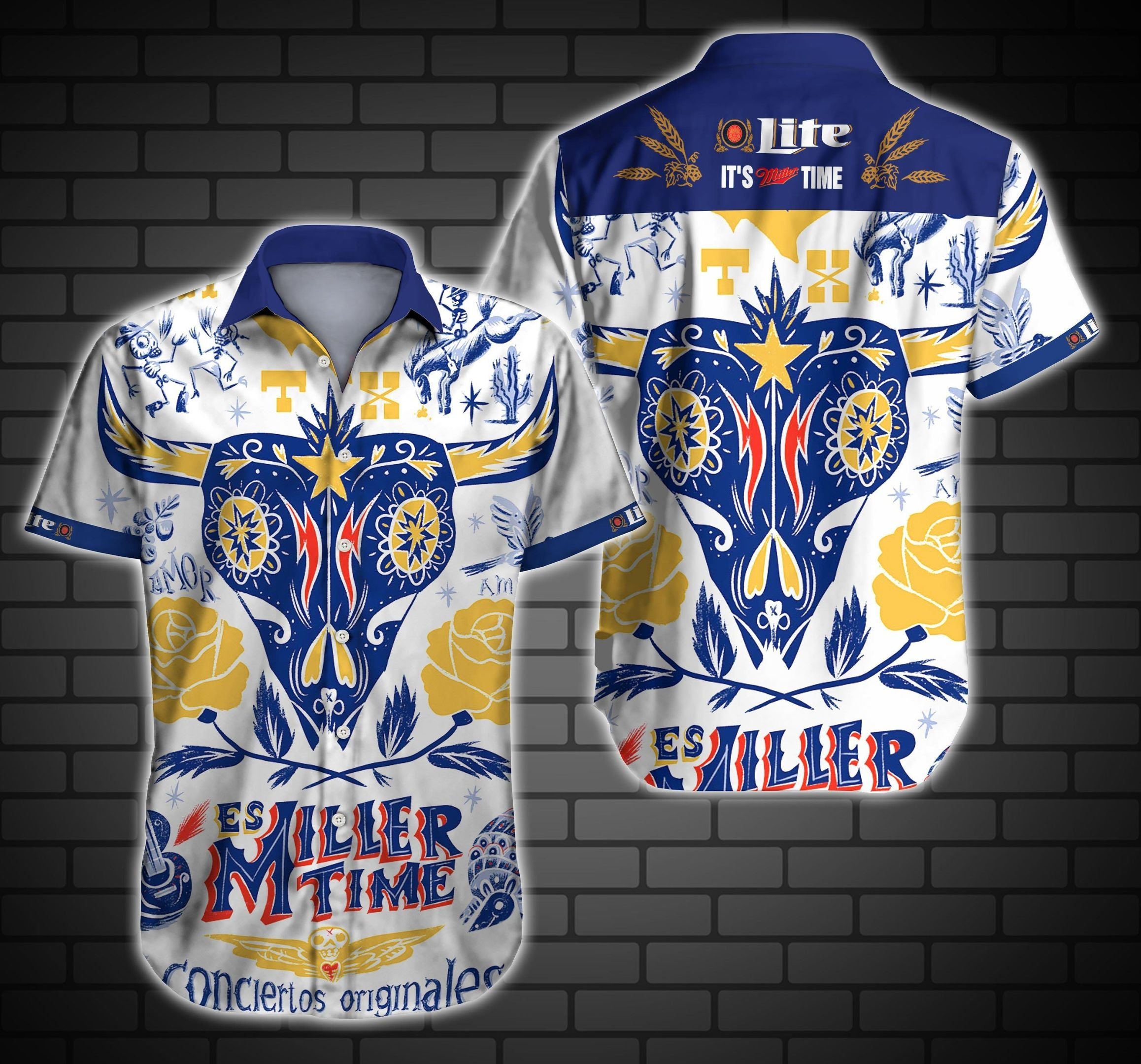 Miller Lite Es Miller Time Hawaiian Shirt