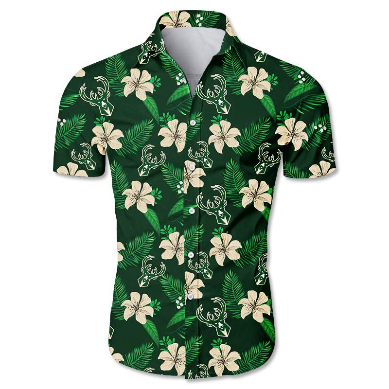 Milwaukee Bucks Floral Small Flowers Hawaiian Shirt