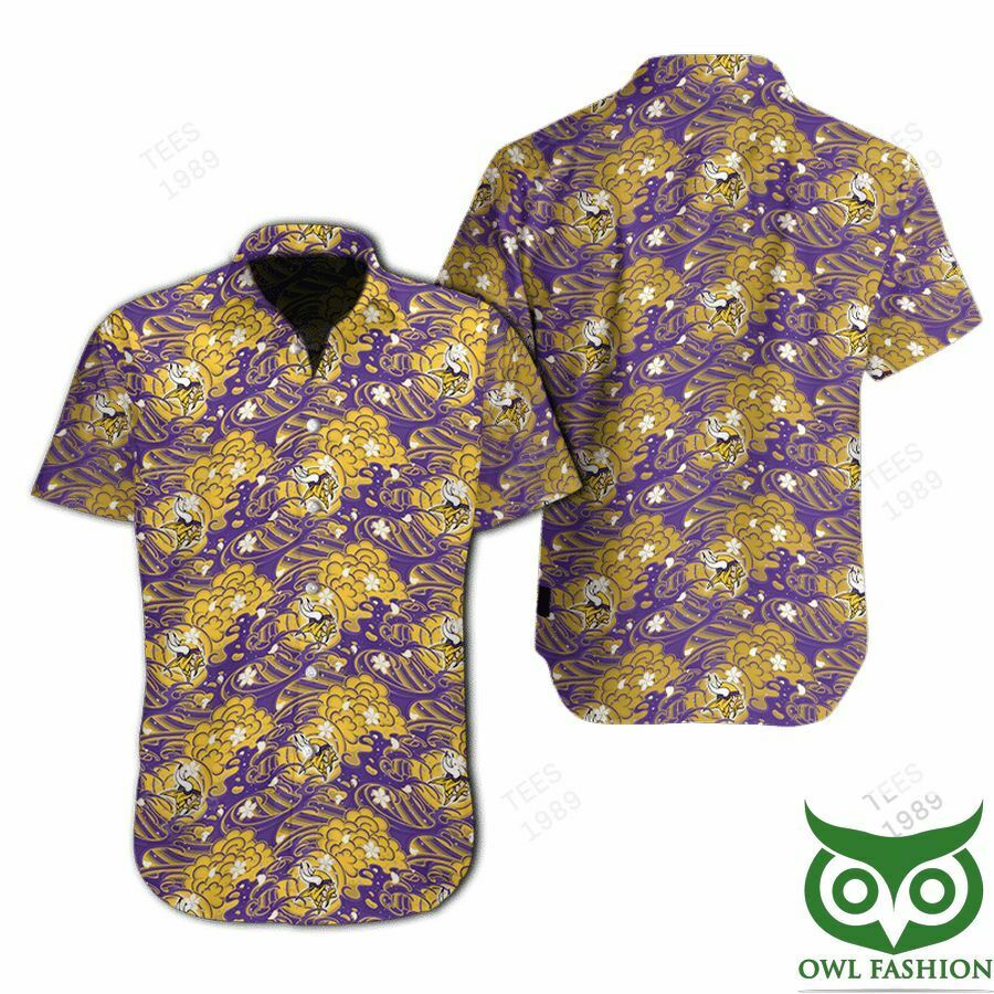 Minnesota Vikings Great Waves Of Japanese Hawaiian Shirt