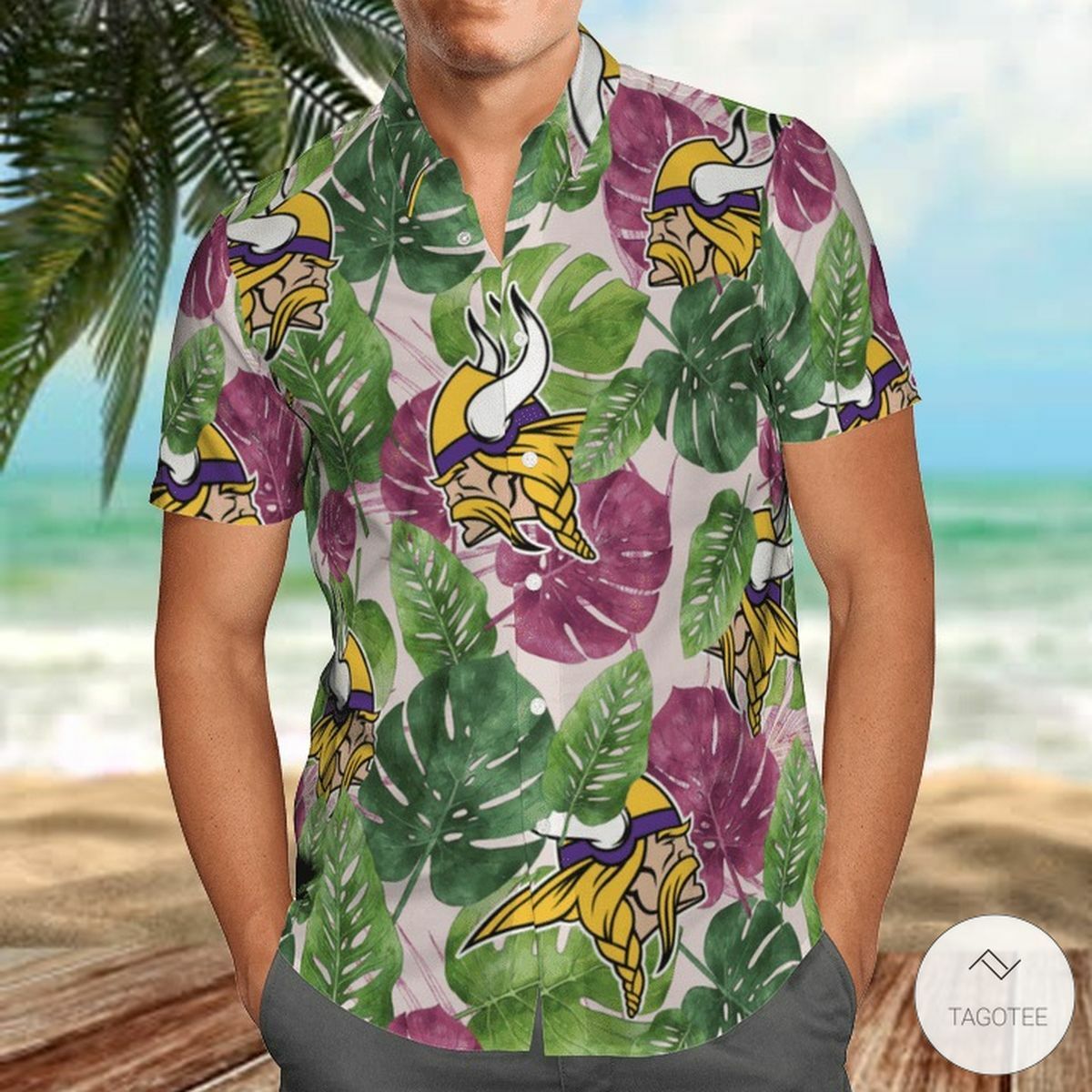 Minnesota Vikings Hawaiian Shirt Outfit Summer Beach