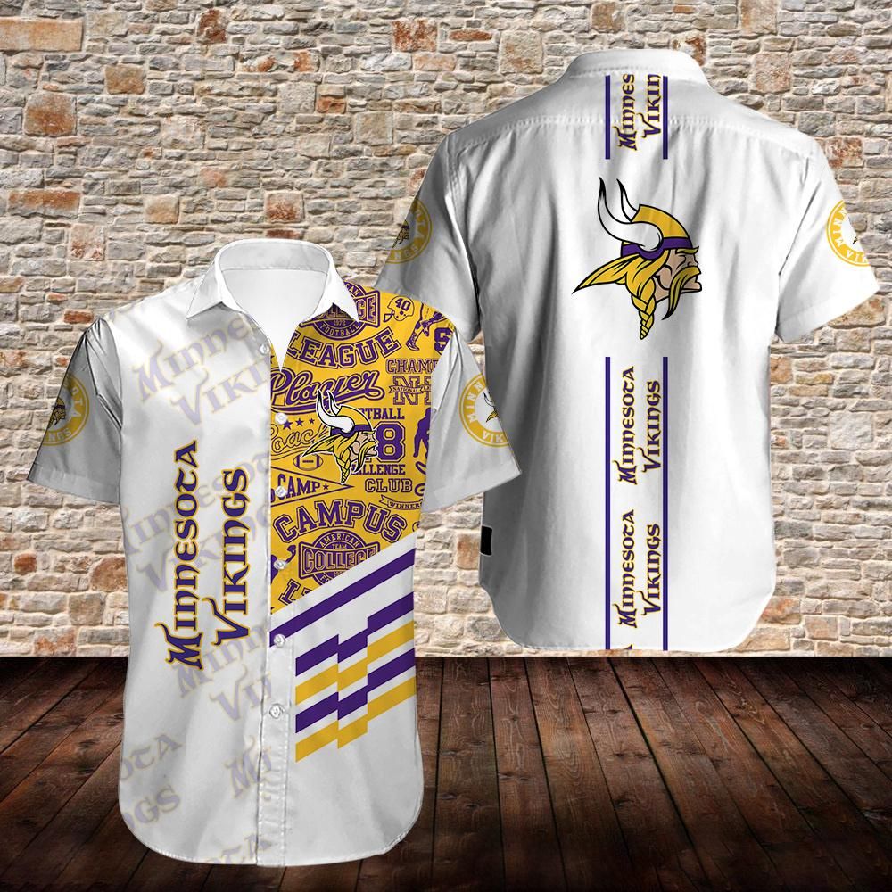 Minnesota Vikings White Version Hawaiian Shirt