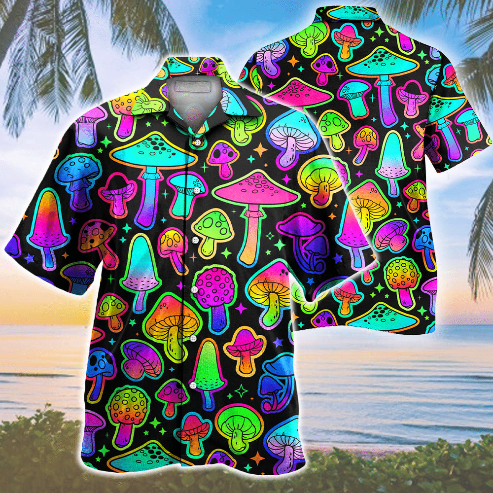 Mushroom Colorful Pattern Hawaiian Shirt