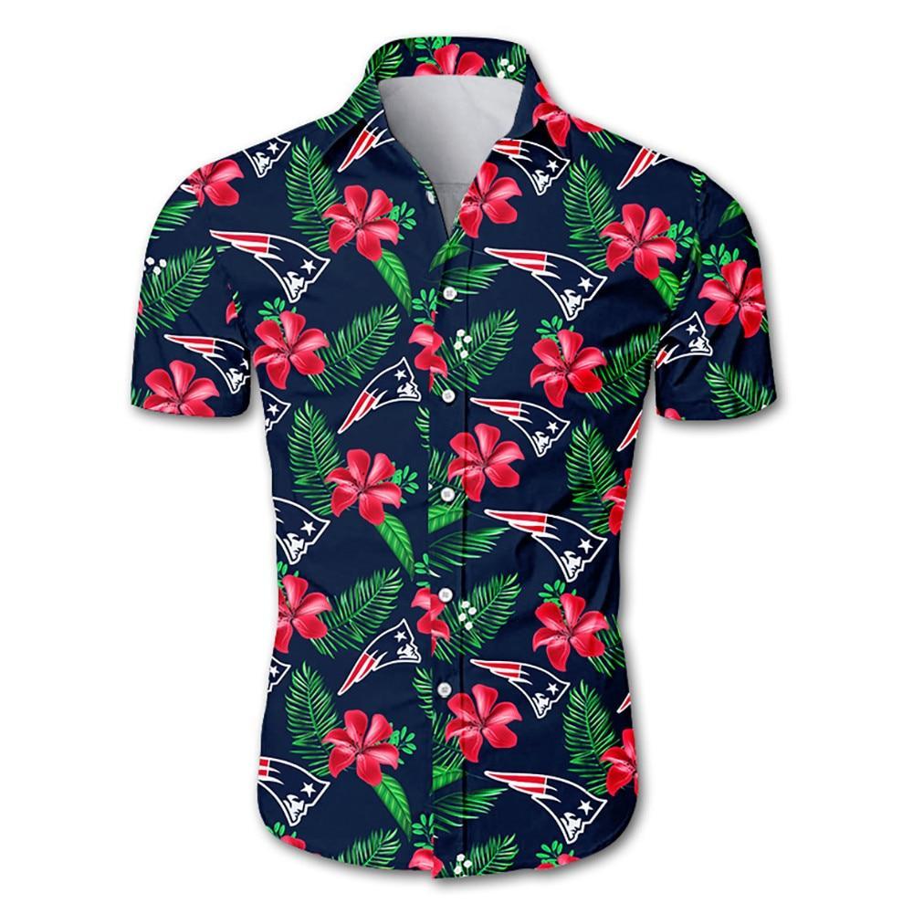 New England Patriots Floral Hawaiian Shirt