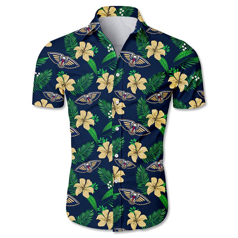 New Orleans Pelicans Floral Small Flowers Hawaiian Shirt