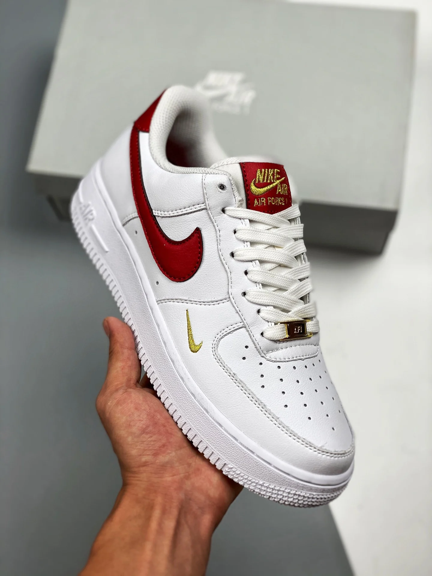 Nike Air Force 1 07 Essential White Gym Red CZ0270-104  For Sale