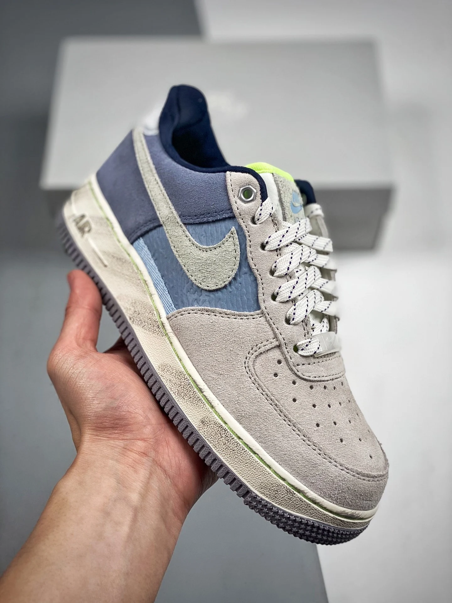 Nike Air Force 1 07 LX Mountain White Greystone Light Blue For Sale