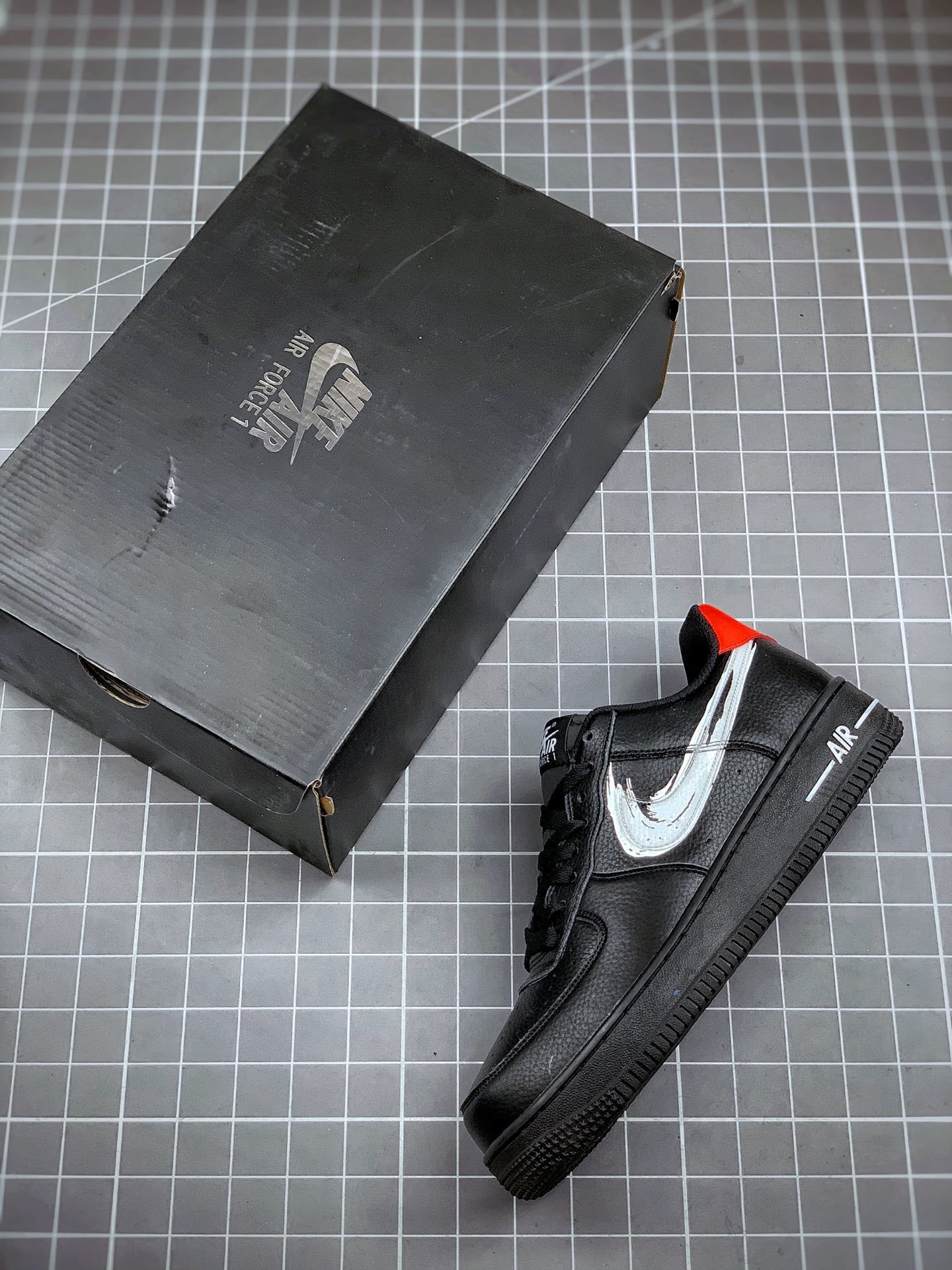 Nike Air Force 1 Brushstroke Black For Sale