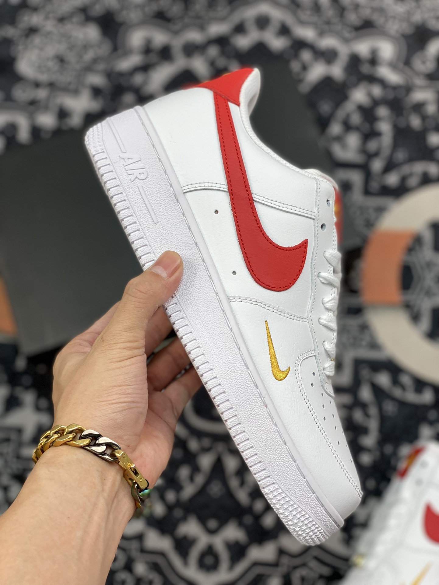 Nike Air Force 1 07 Essential White Gym Red For Sale