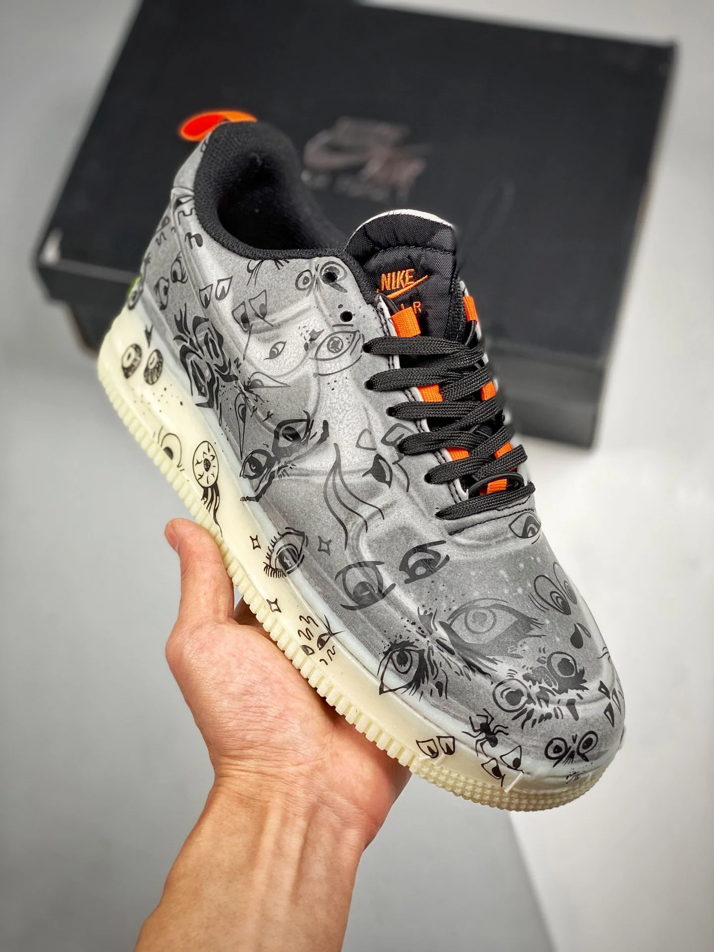 Nike Air Force 1 Experimental Halloween Black Starfish White For Sale