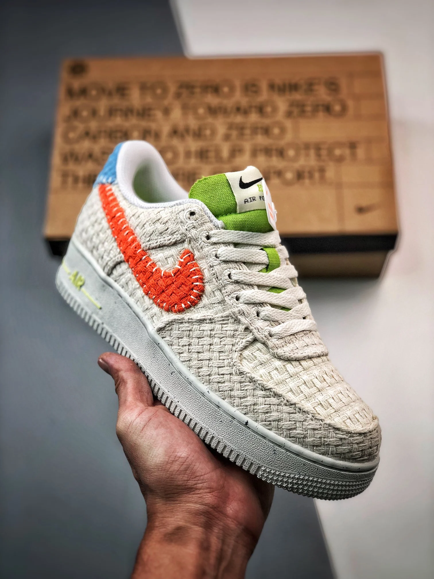 Nike Air Force 1 Hemp White Orange-Blue-Green DV2112-001 For Sale