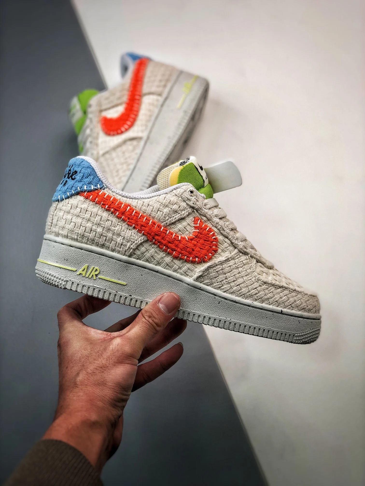 Nike Air Force 1 Hemp White Orange-Blue-Green DV2112-001 For Sale