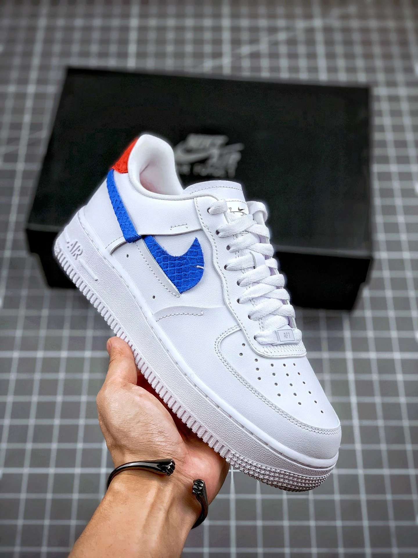 Nike Air Force 1 LXX Snakeskin Red Blue For Sale