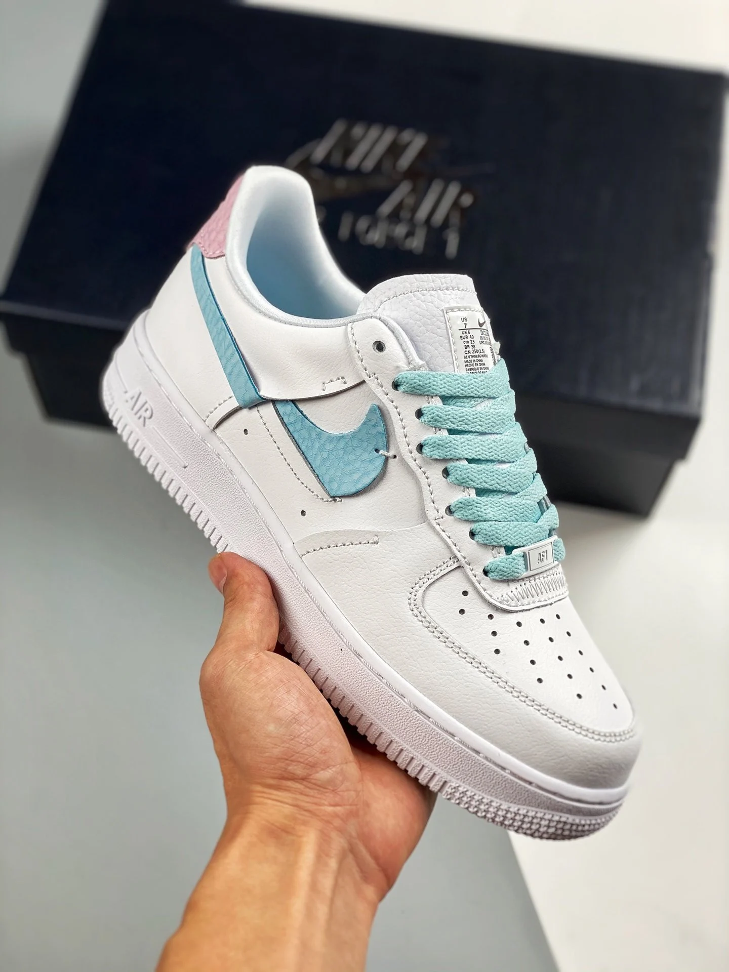 Nike Air Force 1 LXX White Pink Rise-Bleached Aqua For Sale