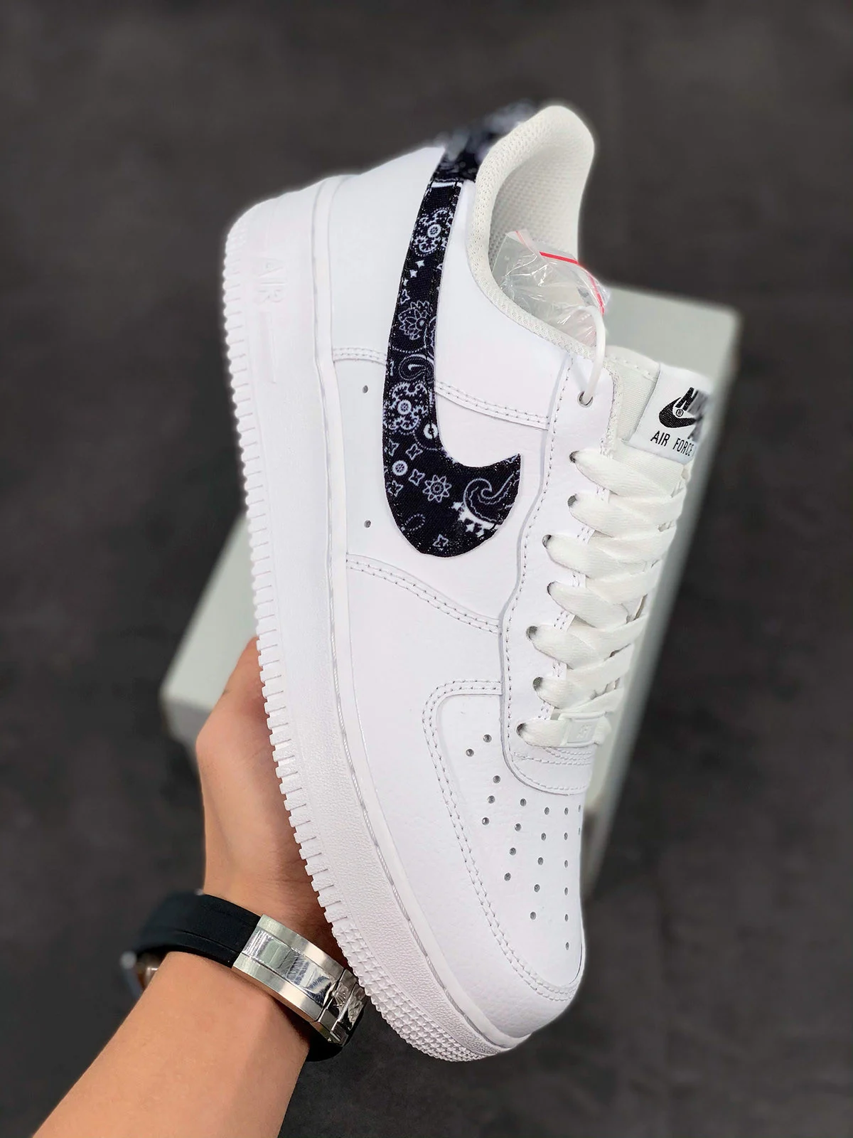 Nike Air Force 1 Low Black Paisley White Black For Sale