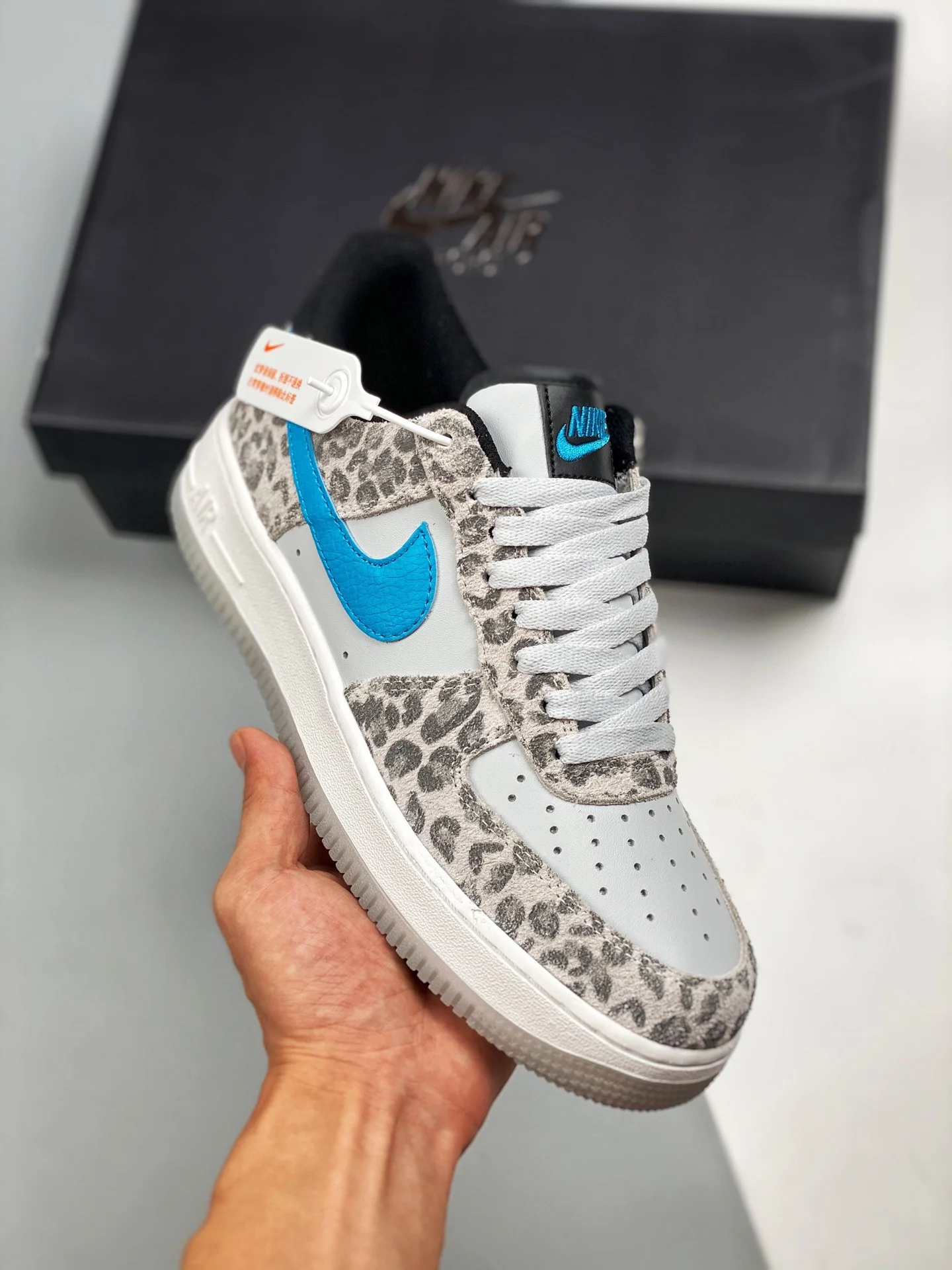 Nike Air Force 1 Low Leopard Pure Platinum Light Blue Fury For Sale