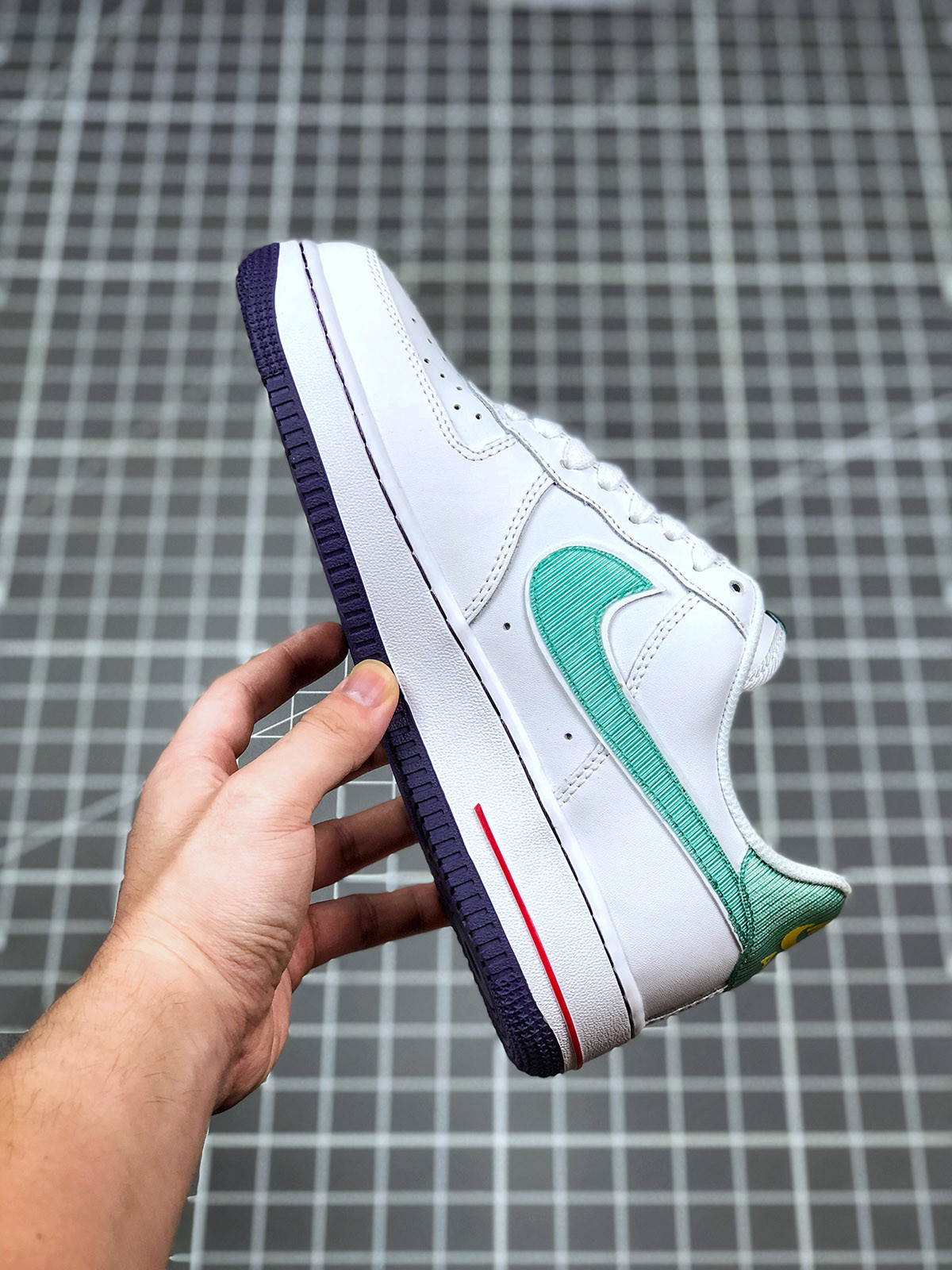 Nike Air Force 1 Low Hoops White Green Purple For Sale