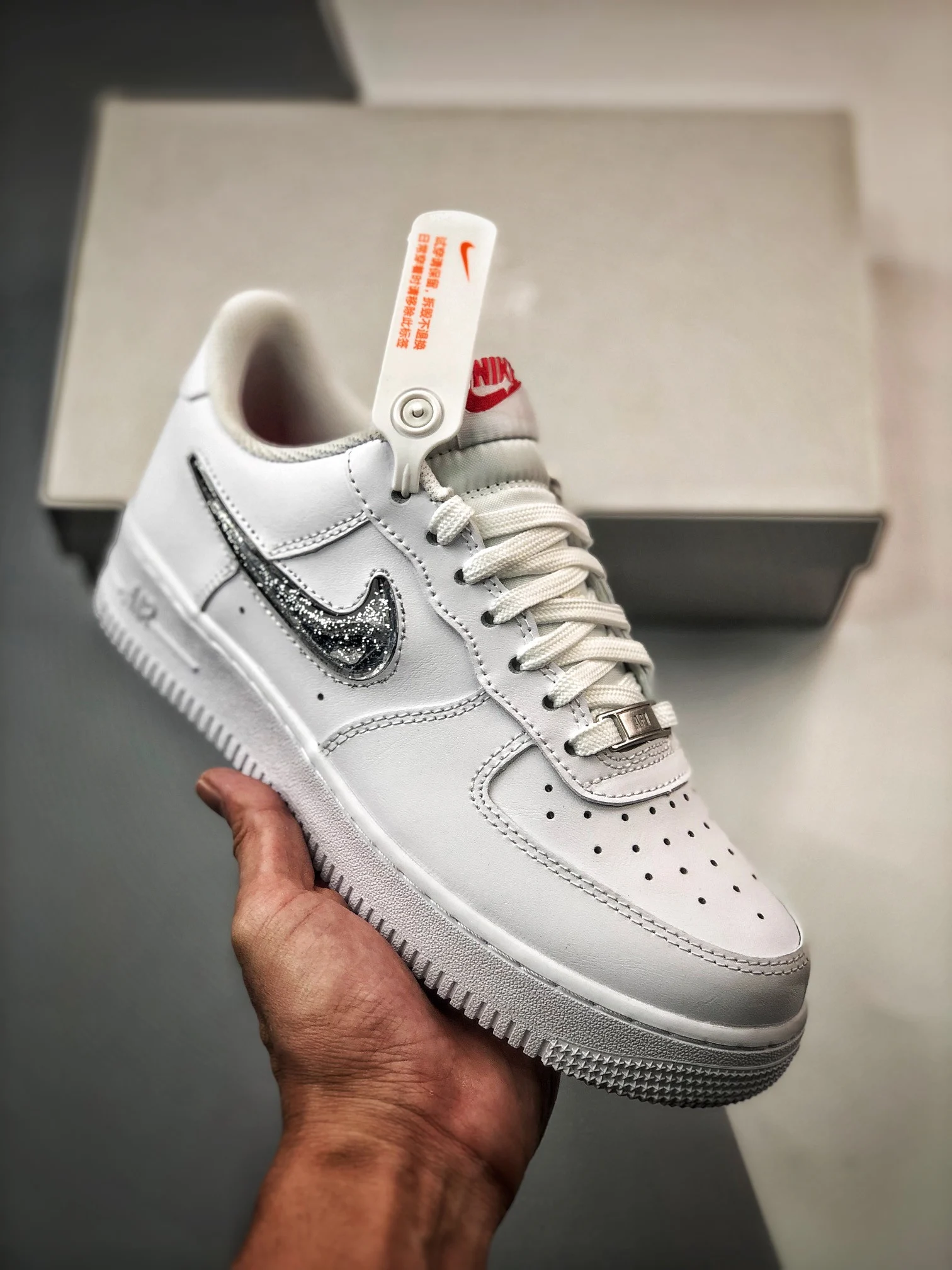 Nike Air Force 1 Low LV8 White Metallic Silver For Sale