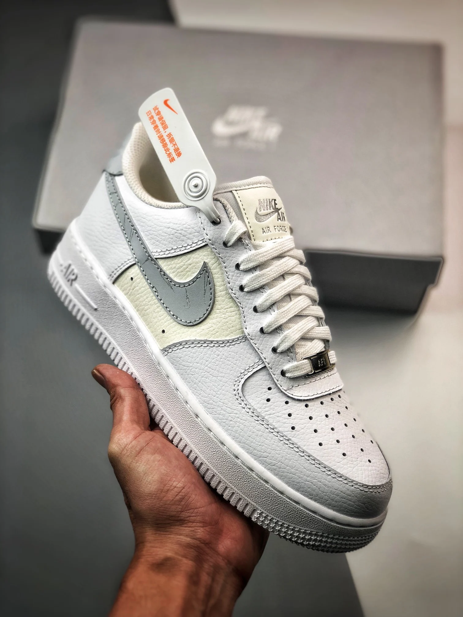 Nike Air Force 1 Low Mini Swooshes White Cream DV2237-100 For Sale