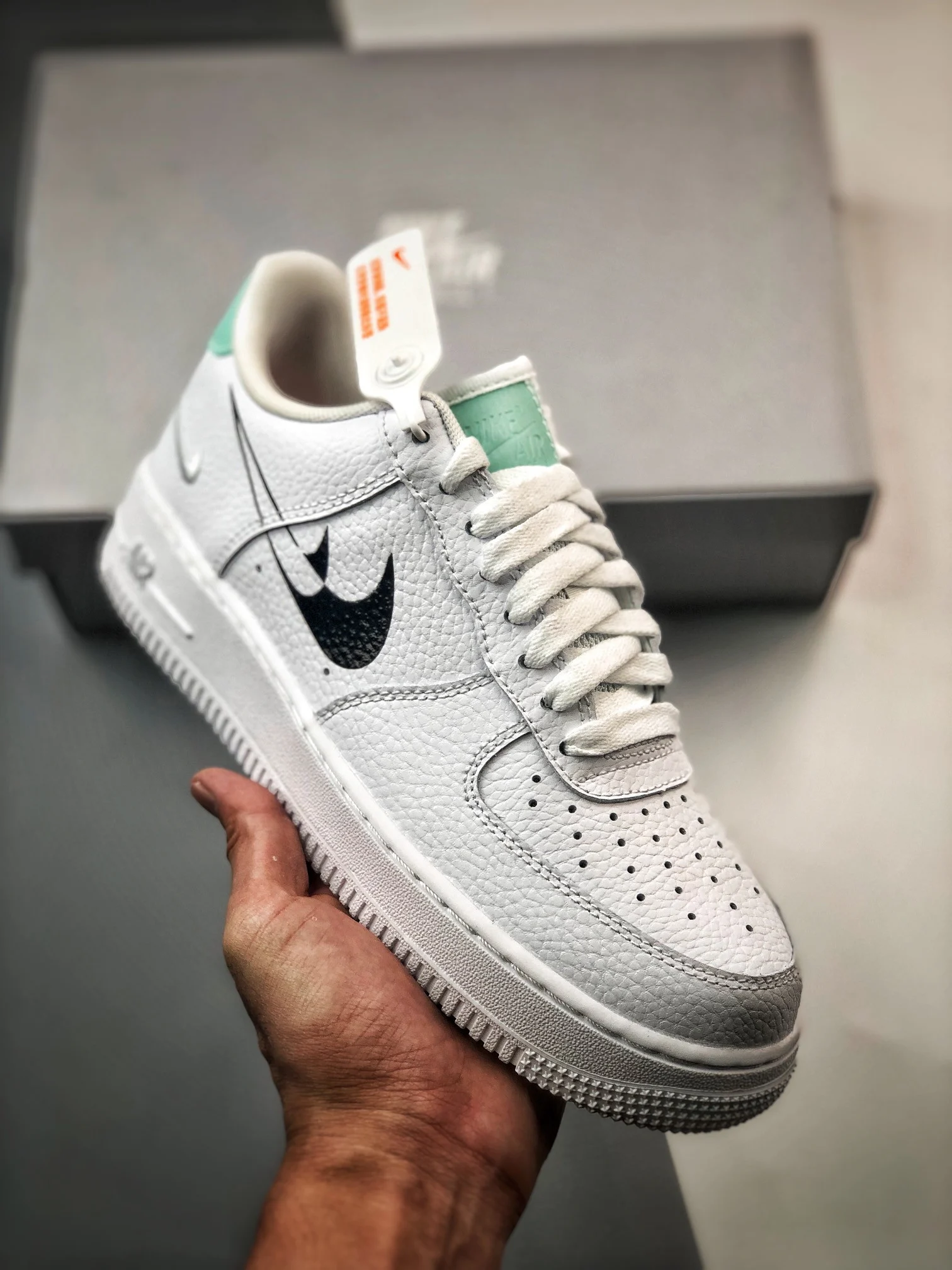 Nike Air Force 1 Low Shadow Swooshes White Black DV3455-100 For Sale