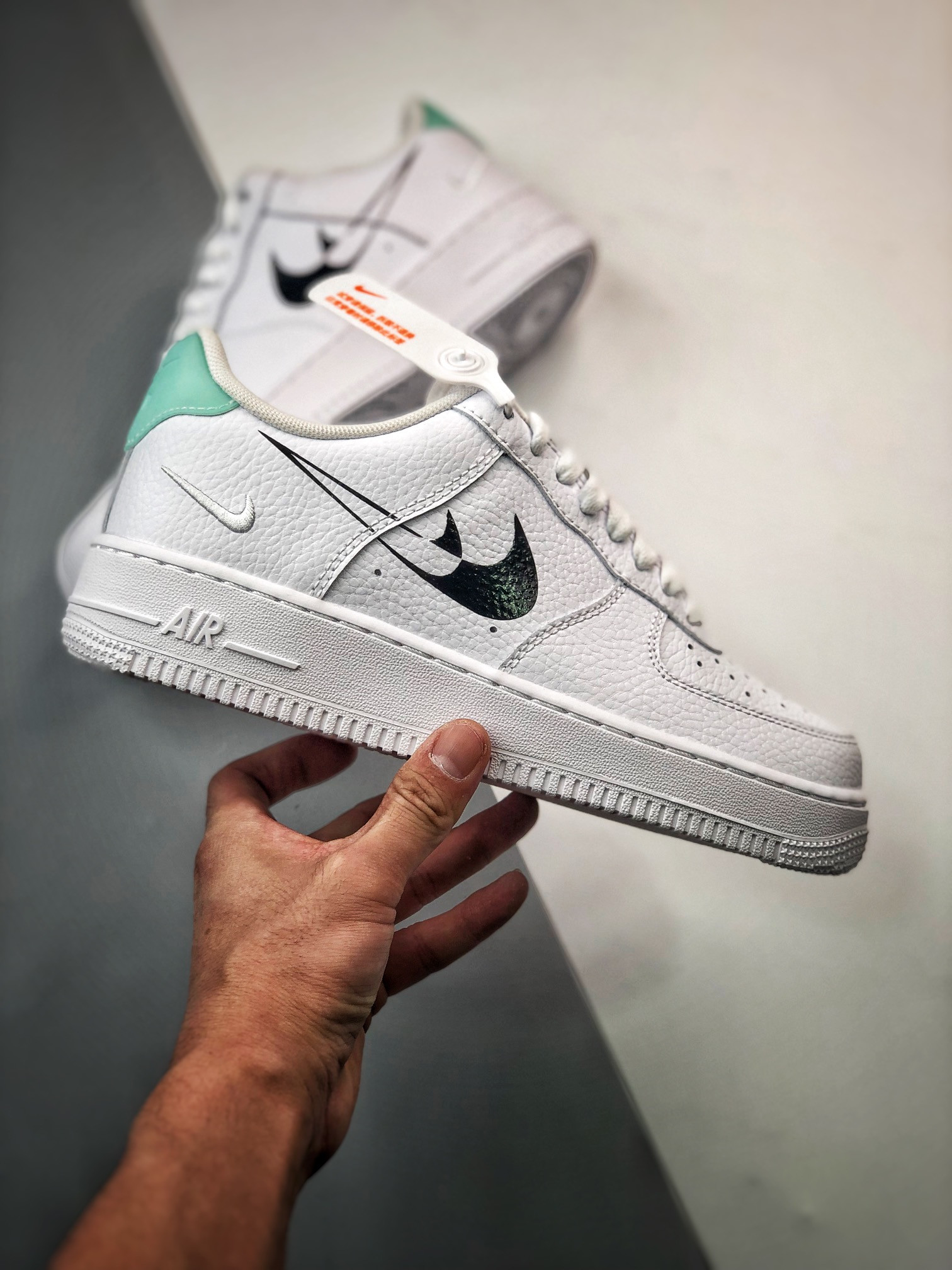 Nike Air Force 1 Low Shadow Swooshes White Black DV3455-100 For Sale