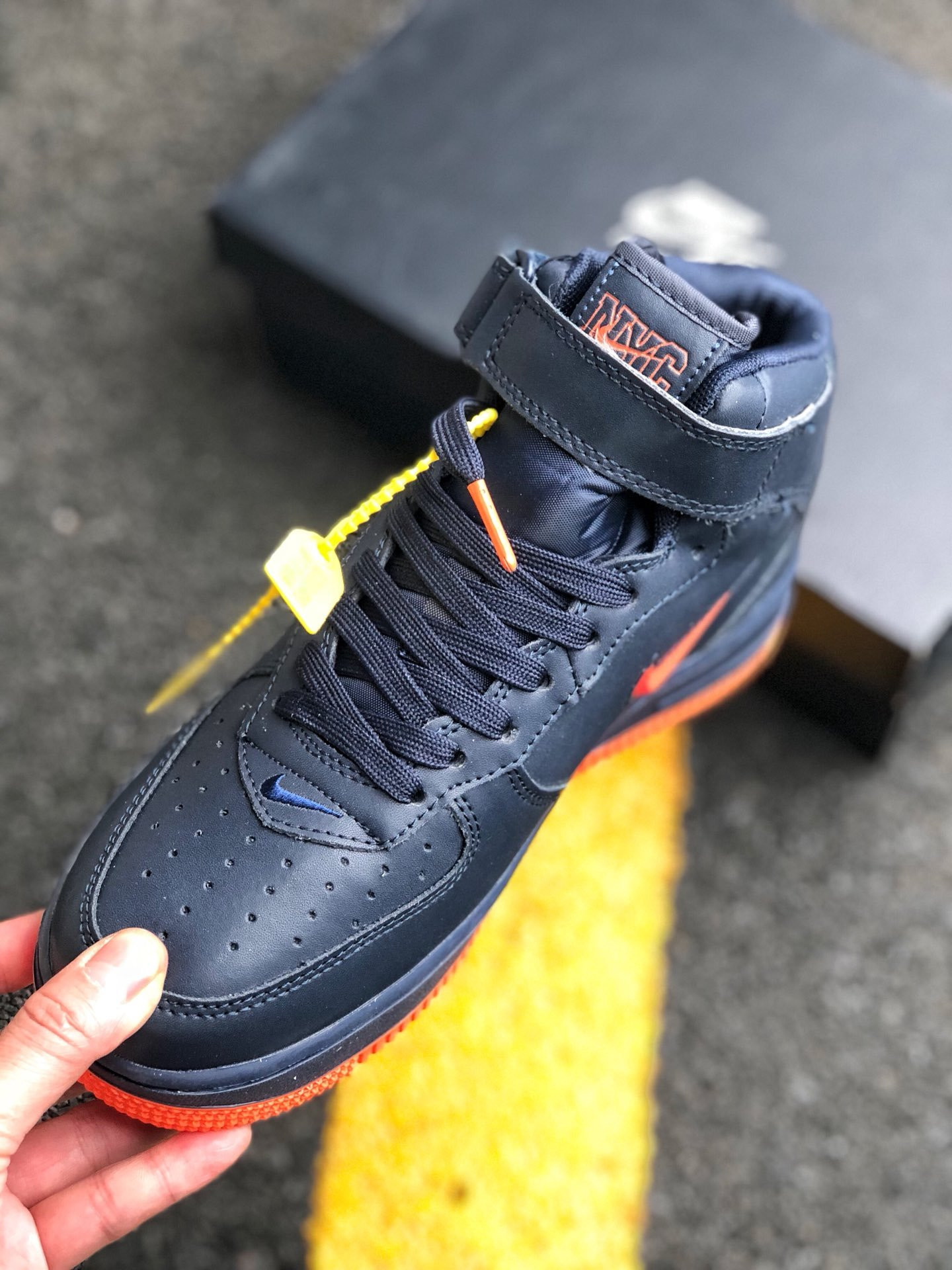 Nike Air Force 1 Mid New York Obsidian Black For Sale