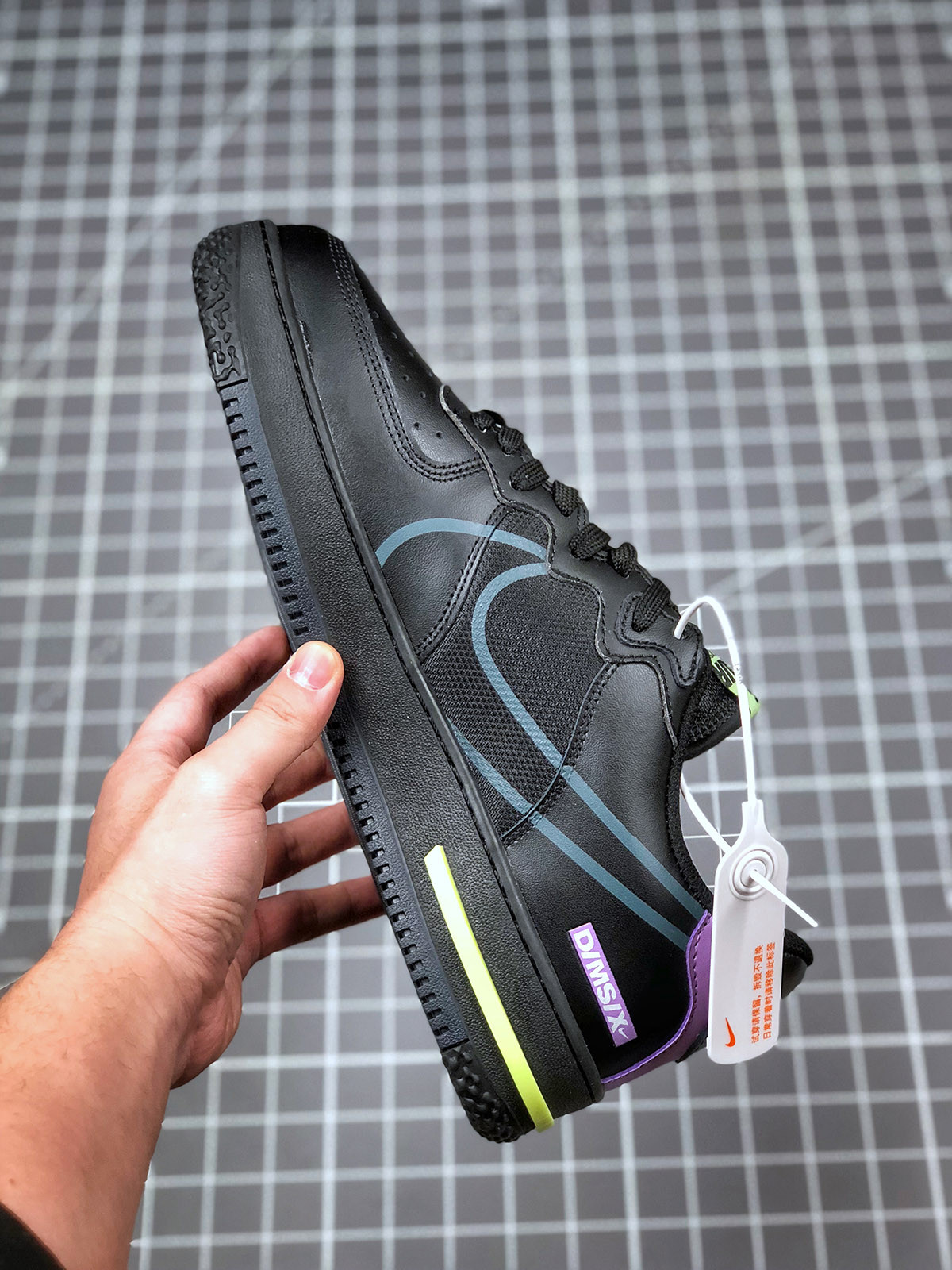 Nike Air Force 1 React Anthracite Violet Star-Barely Volt CD4366-001 For Sale