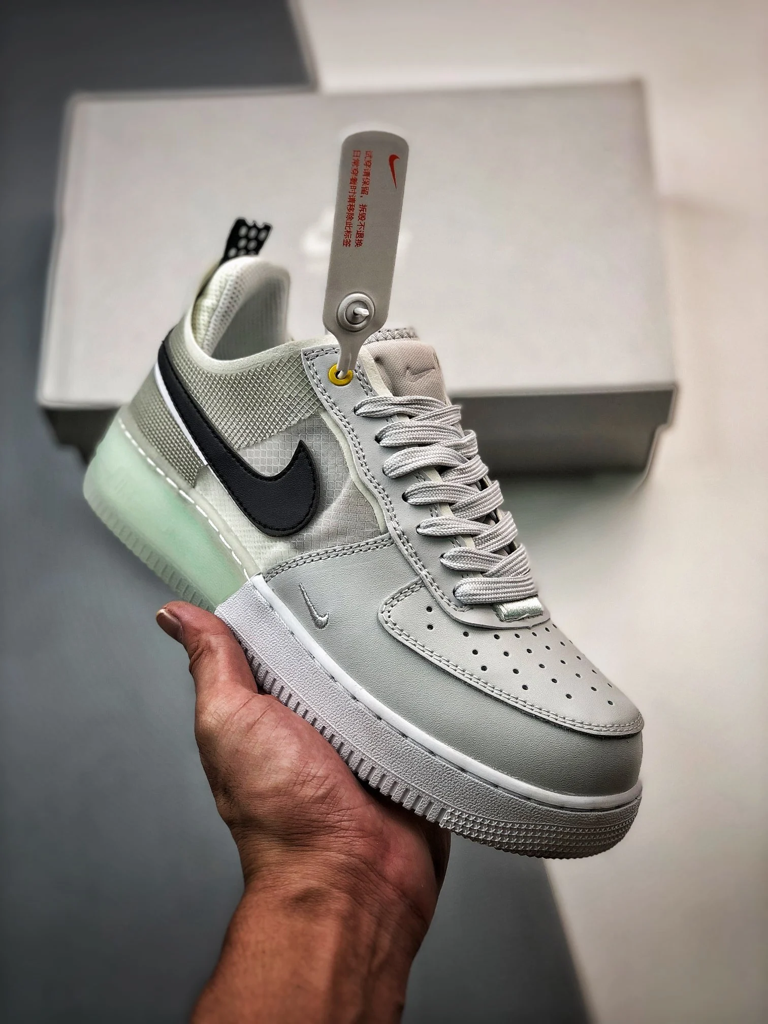 Nike Air Force 1 React Photon Dust White-Mint Foam-Olive Aura For Sale