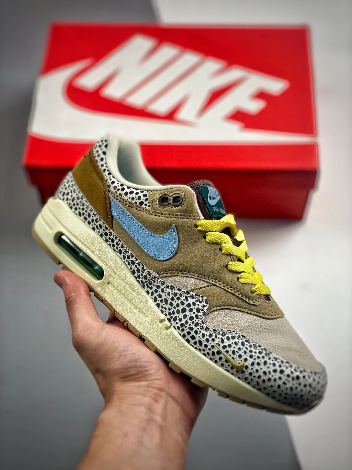 Nike Air Max 1 Safari Cobblestone Worn Blue-Limestone DV3027-001 For Sale