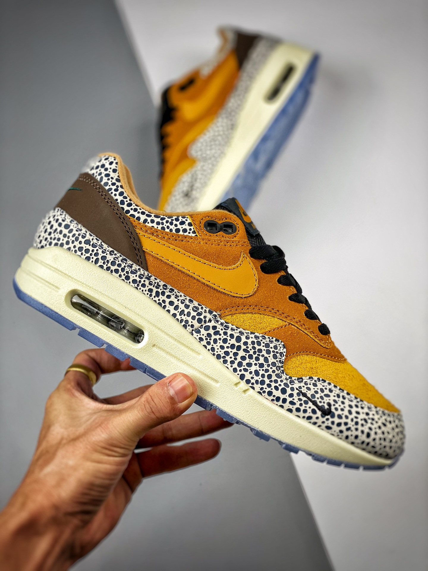 Nike Air Max 1 Safari Flax Chestnut Kumquat 665873-200 For Sale