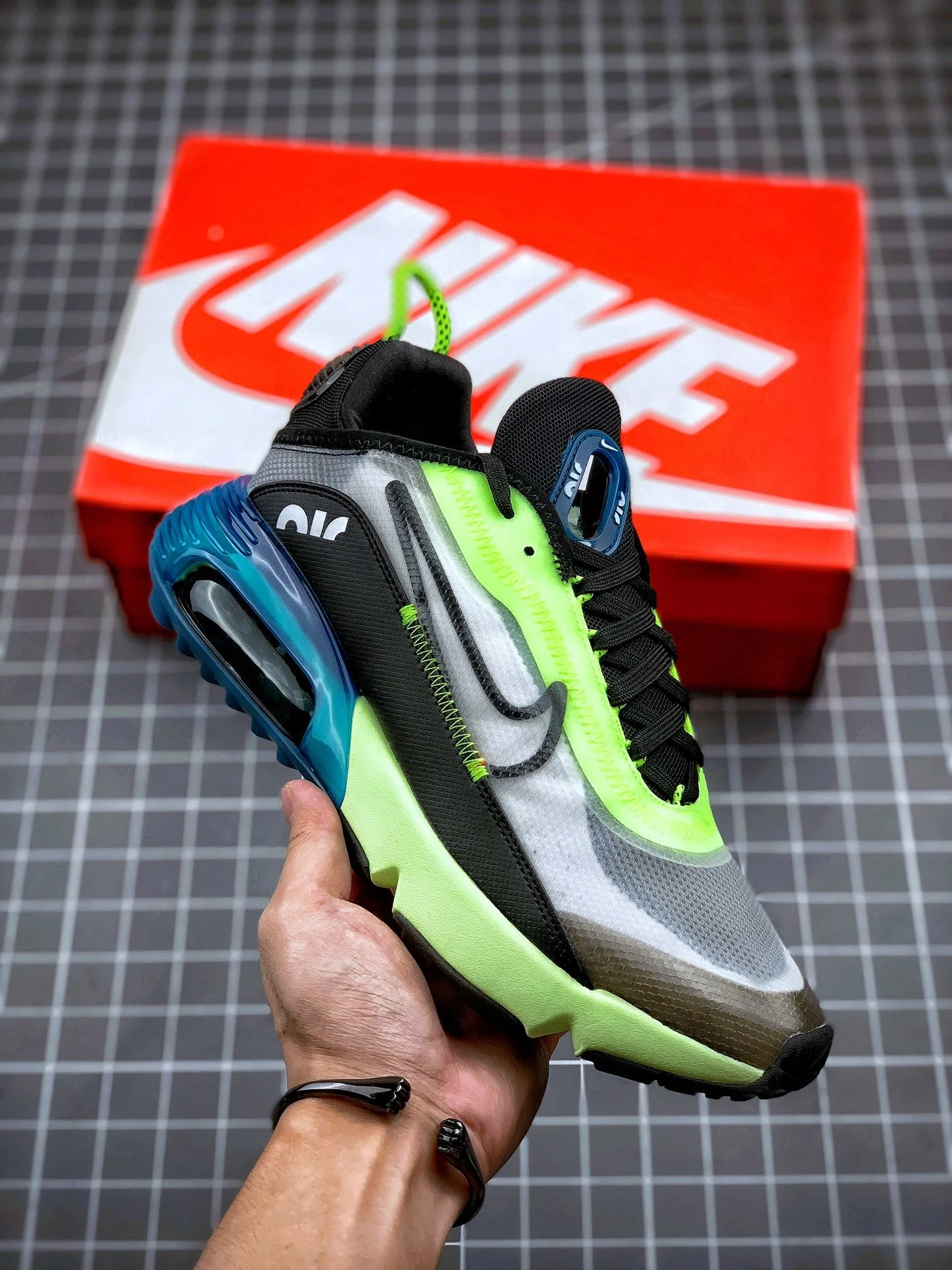 Nike Air Max 2090 White Black-Volt-Blue Force On Sale