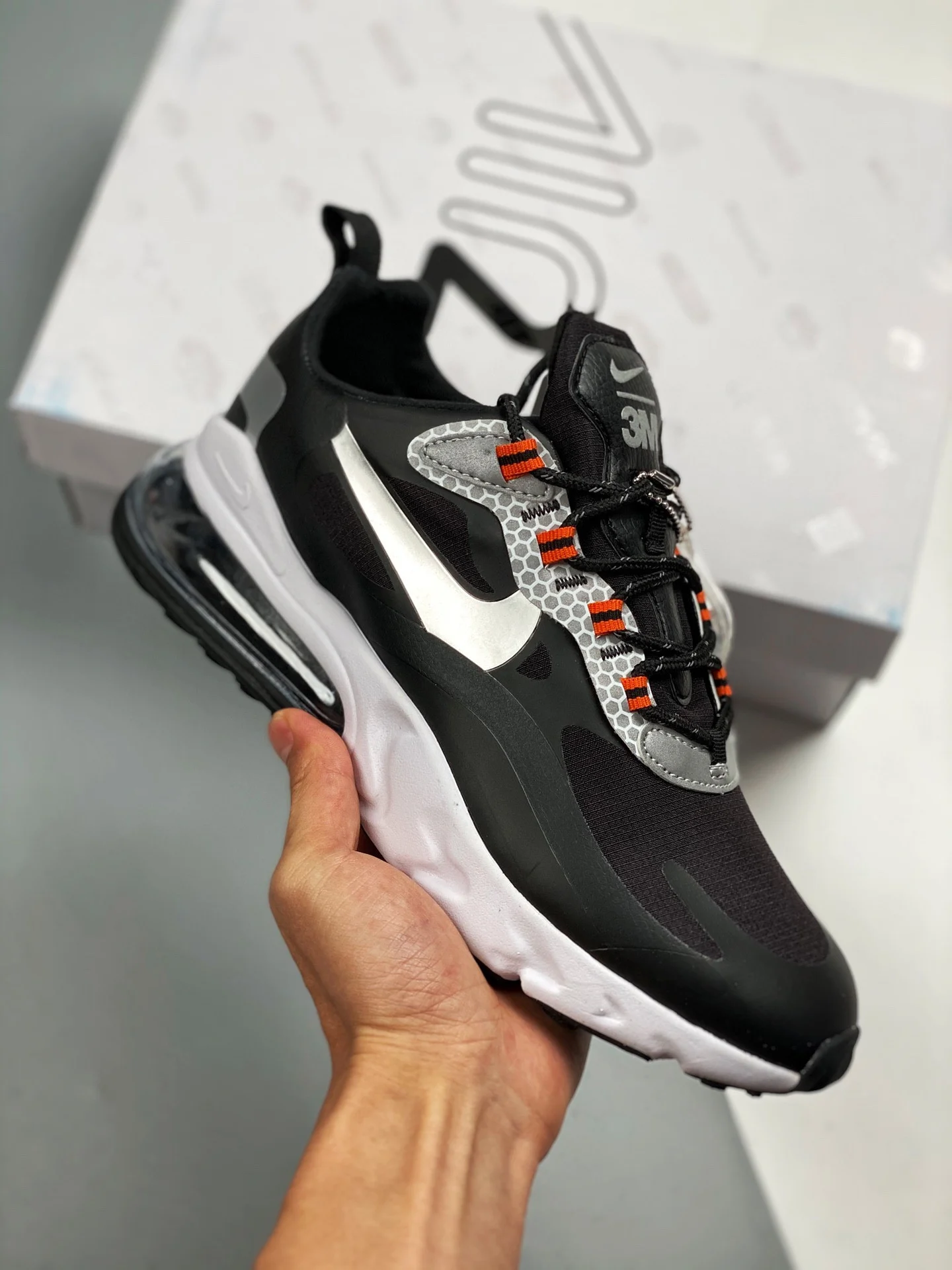 Nike Air Max 270 React Black Silver CT1834-001 For Sale