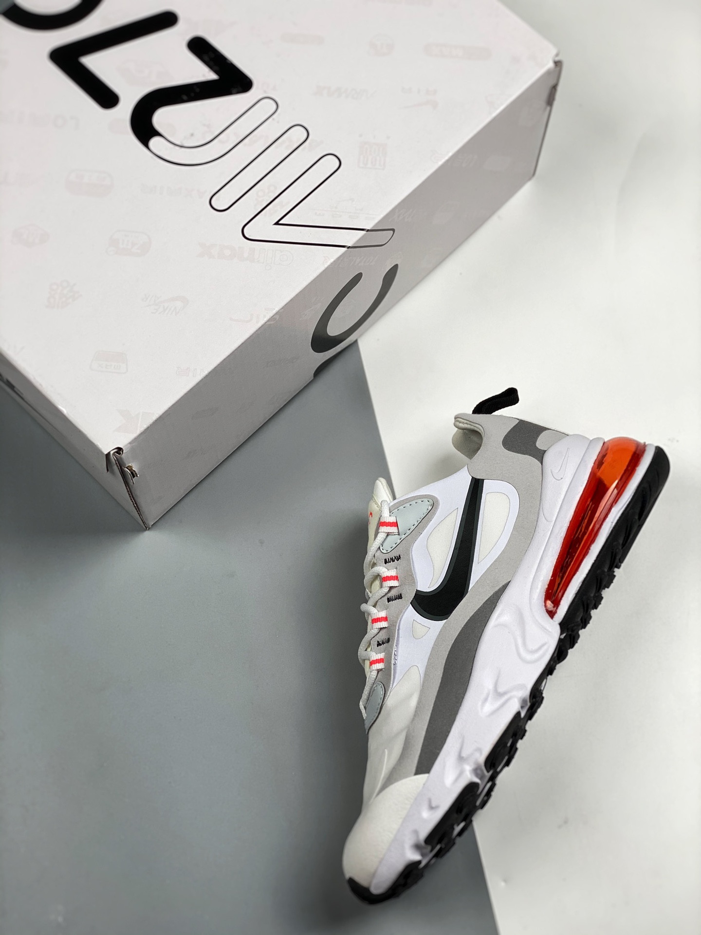 Nike Air Max 270 React White Flash Crimson CT1280-100 For Sale