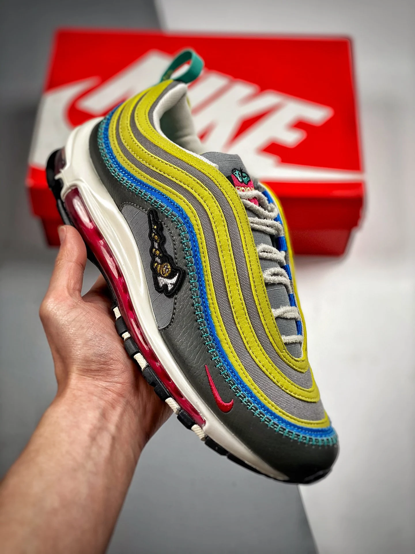 Nike Air Max 97 Air Sprung Iron Grey Celery-Phantom DH4759-001 For Sale