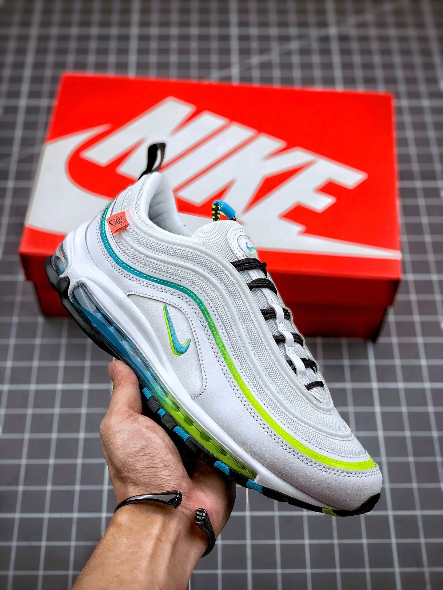 Nike Air Max 97 Worldwide White Blue Fury-Black-Volt For Sale