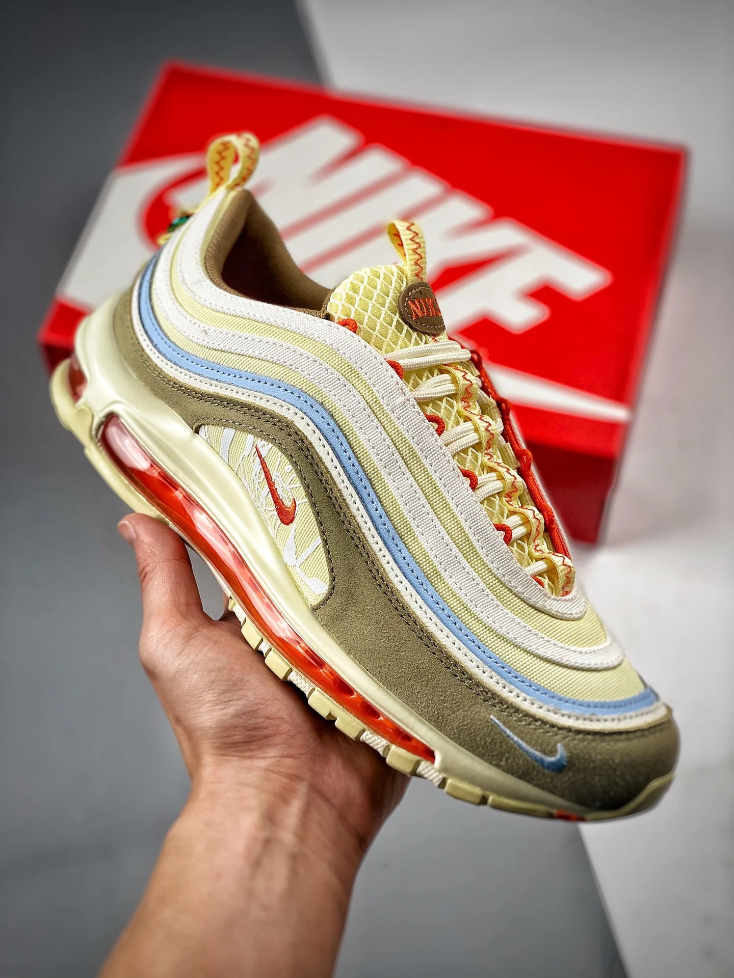 Nike Air Max 97 Alabaster Ivory Olive DX6037-781 For Sale