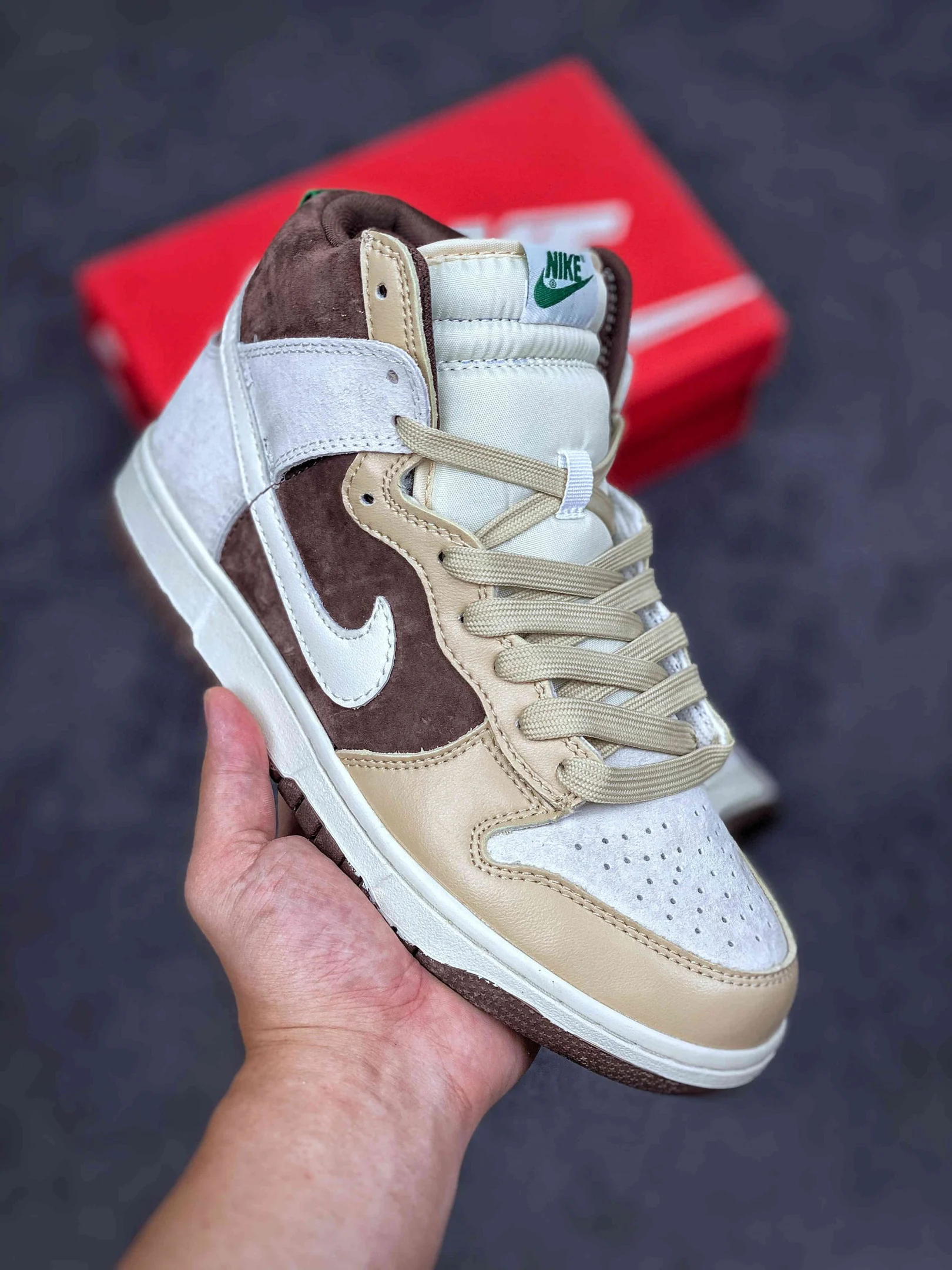 Nike Dunk High Sail Khaki-Light Chocolate For Sale