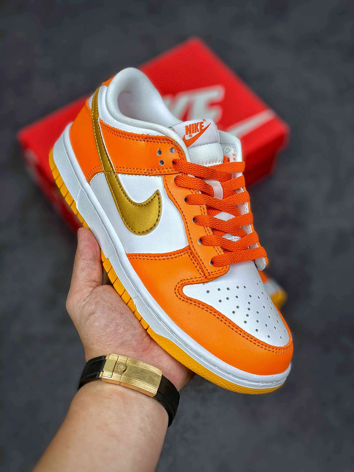 Nike Dunk Low Golden Orange Orange White-Gold For Sale