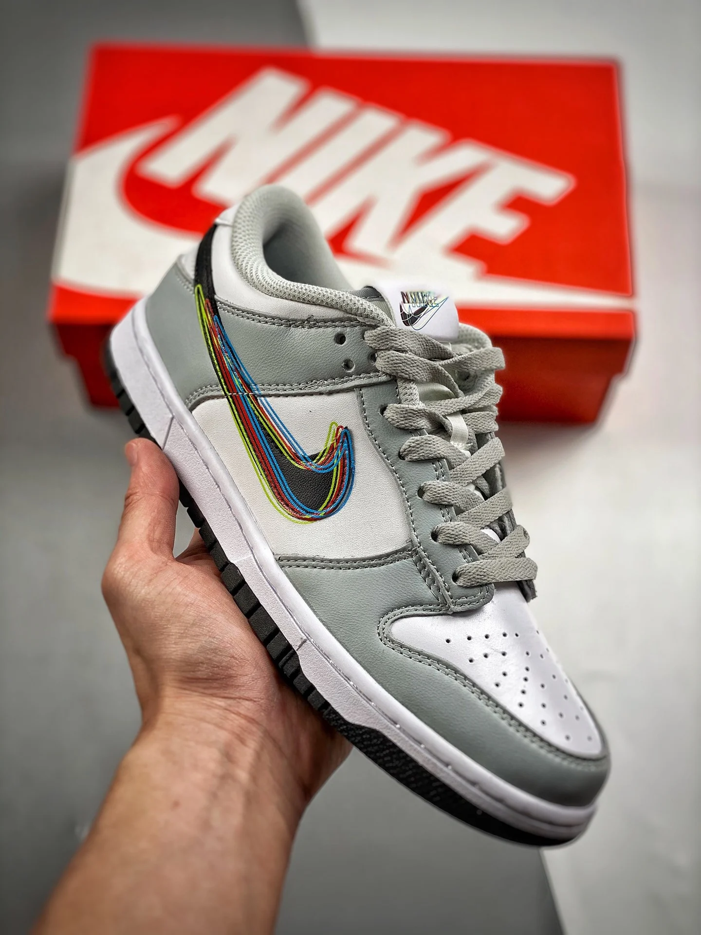 Nike Dunk Low 3D Swoosh White Grey DV6482-100 For Sale