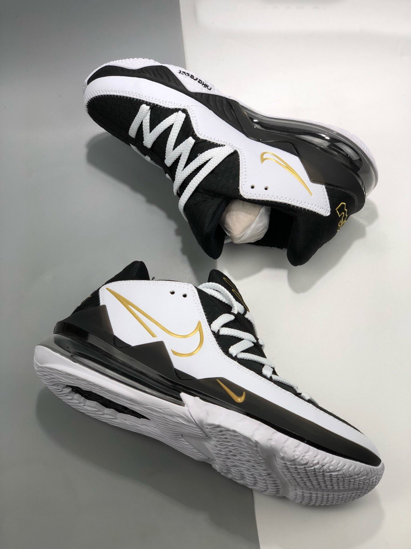 Nike LeBron 17 Low White Metallic Gold-Black For Sale