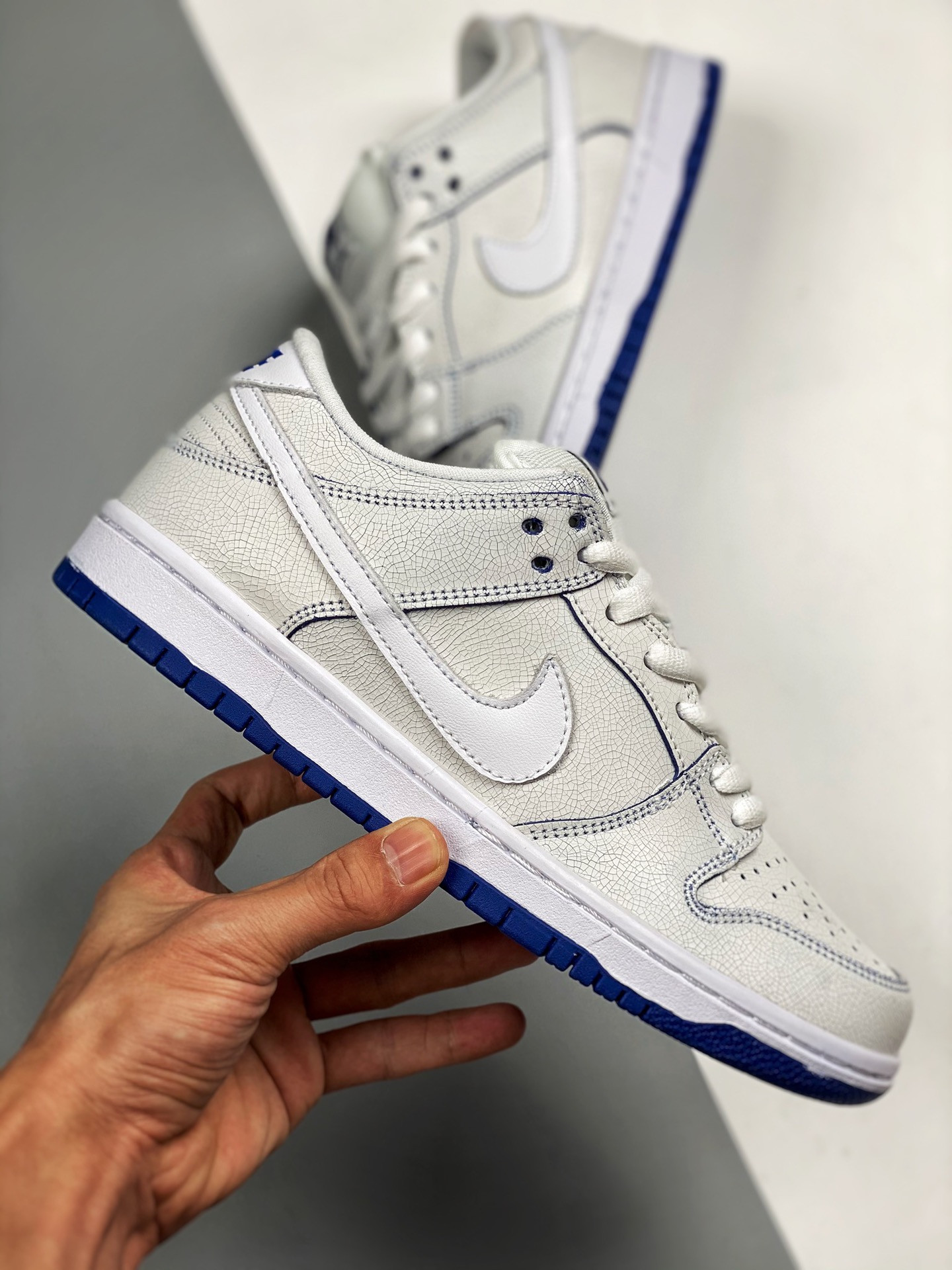 Nike SB Dunk Low Premium White Game Royal CJ6884-100 For Sale