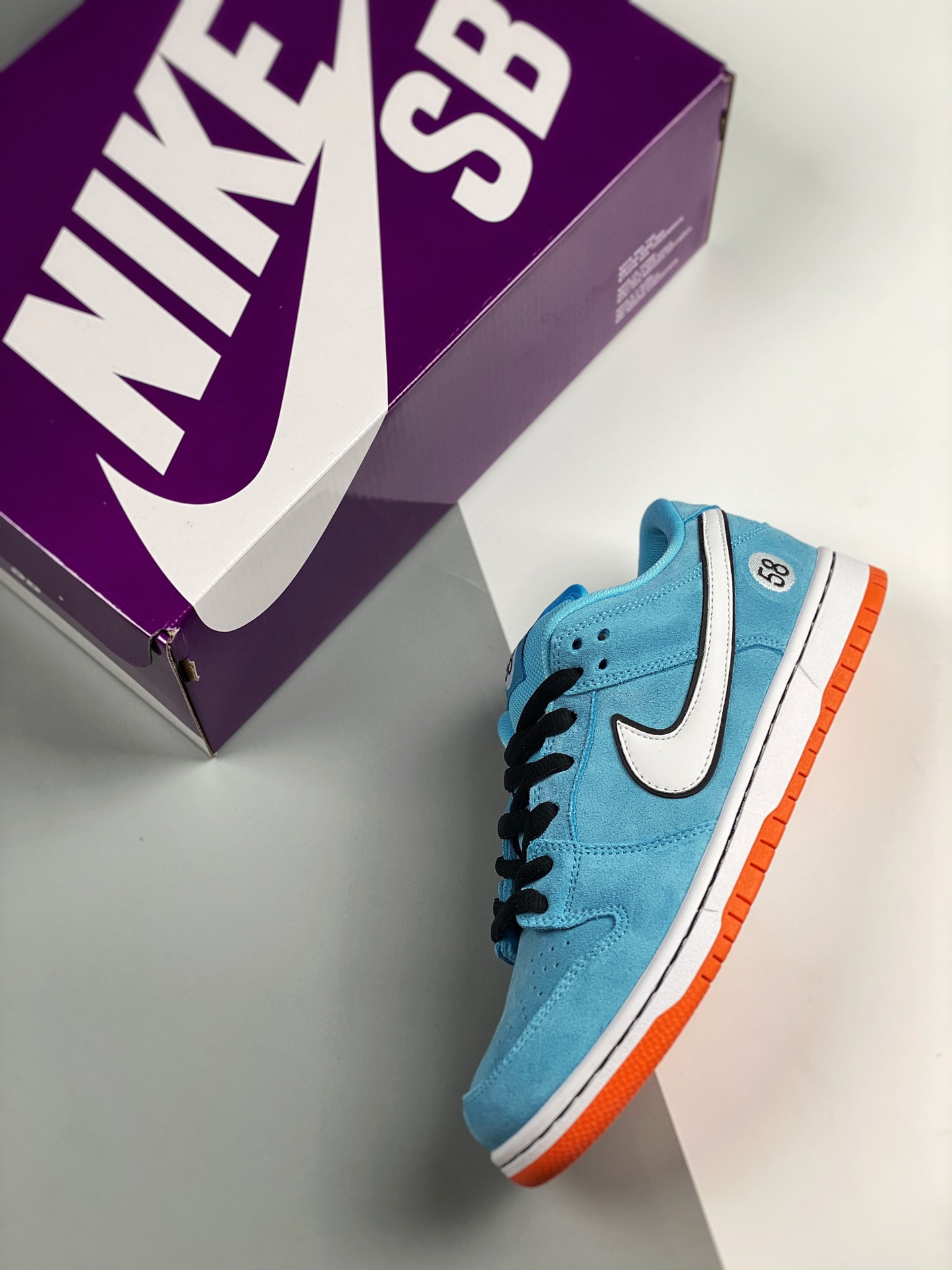 Nike SB Dunk Low Pro Club 58 Blue Chill Safety Orange Black White For Sale