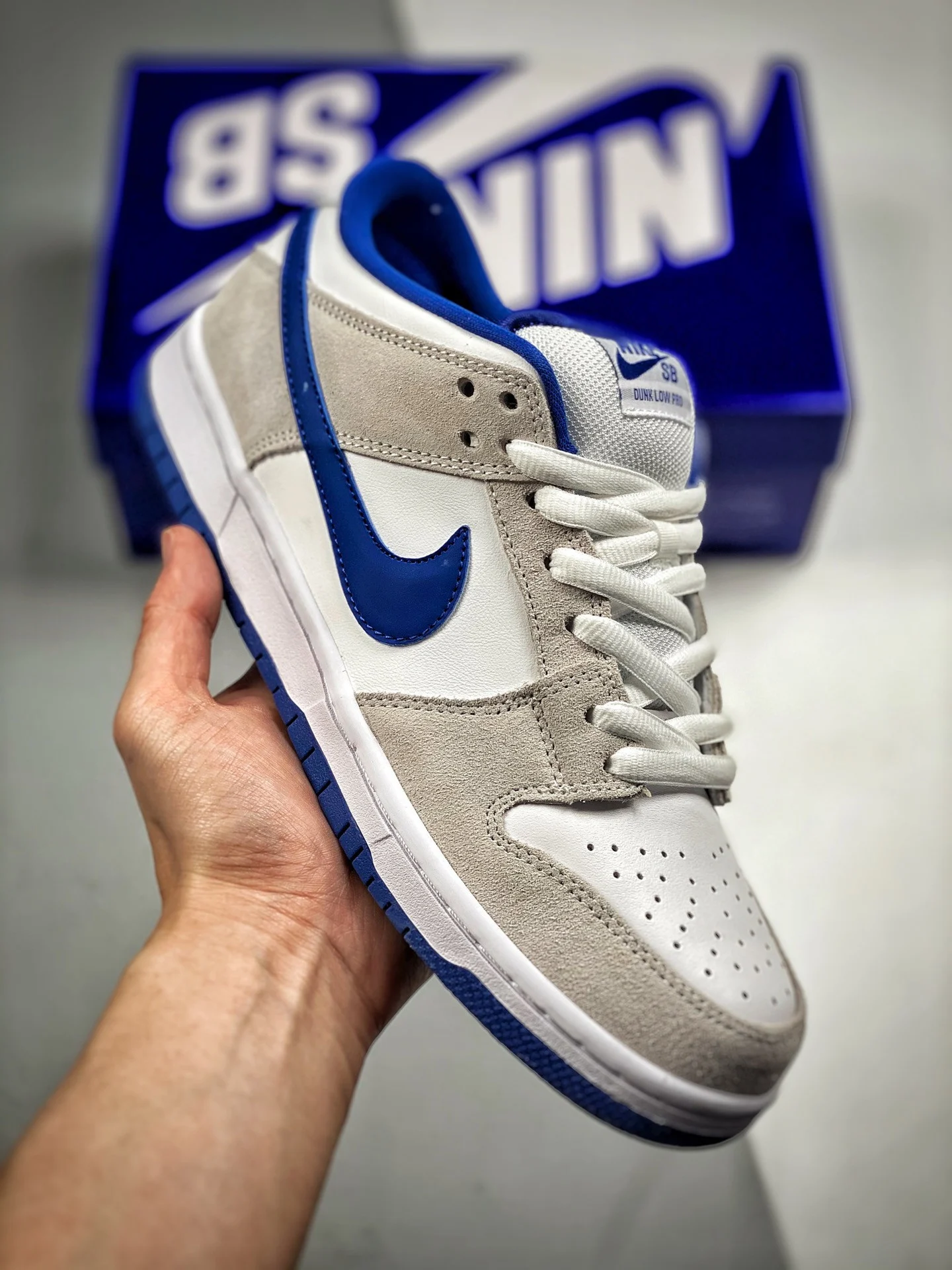 Nike SB Dunk Low Pro Matte Silver Varsity Royal For Sale