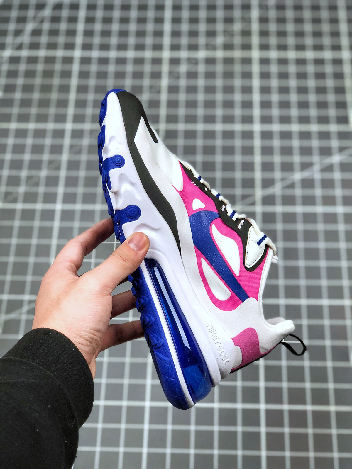 Nike WMNS Air Max 270 React White Cosmic Fuchsia Black Hyper Blue For Sale